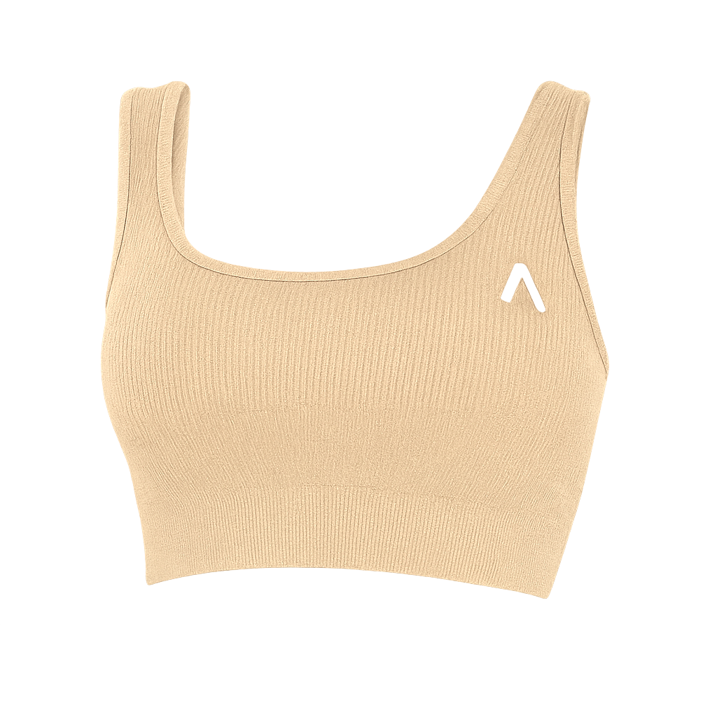 Creme  - Ribbed Sports Bra - Lounge Collection