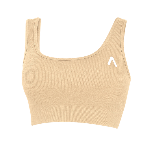 Creme  - Ribbed Sports Bra - Lounge Collection