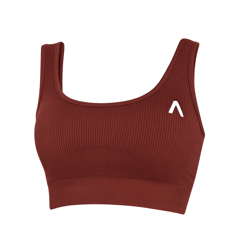 Chocolate - Ribbed Sports Bra - Lounge Bra