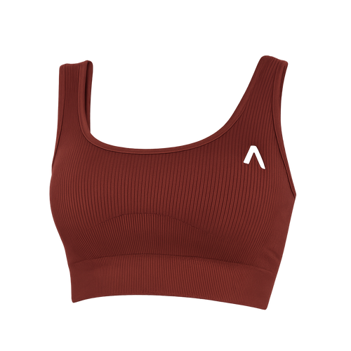 Chocolate - Ribbed Sports Bra - Lounge Bra