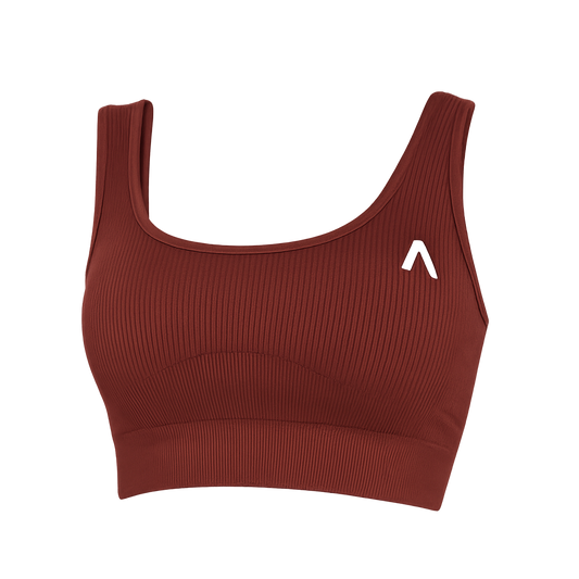 Chocolate - Ribbed Sports Bra - Lounge Bra
