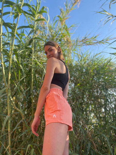 High Waist Shorts - Orange