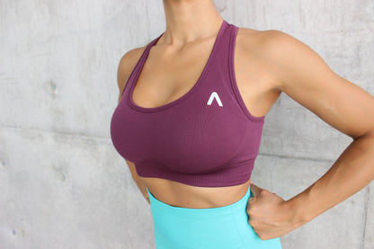 Deep Maroon - Sports Bra